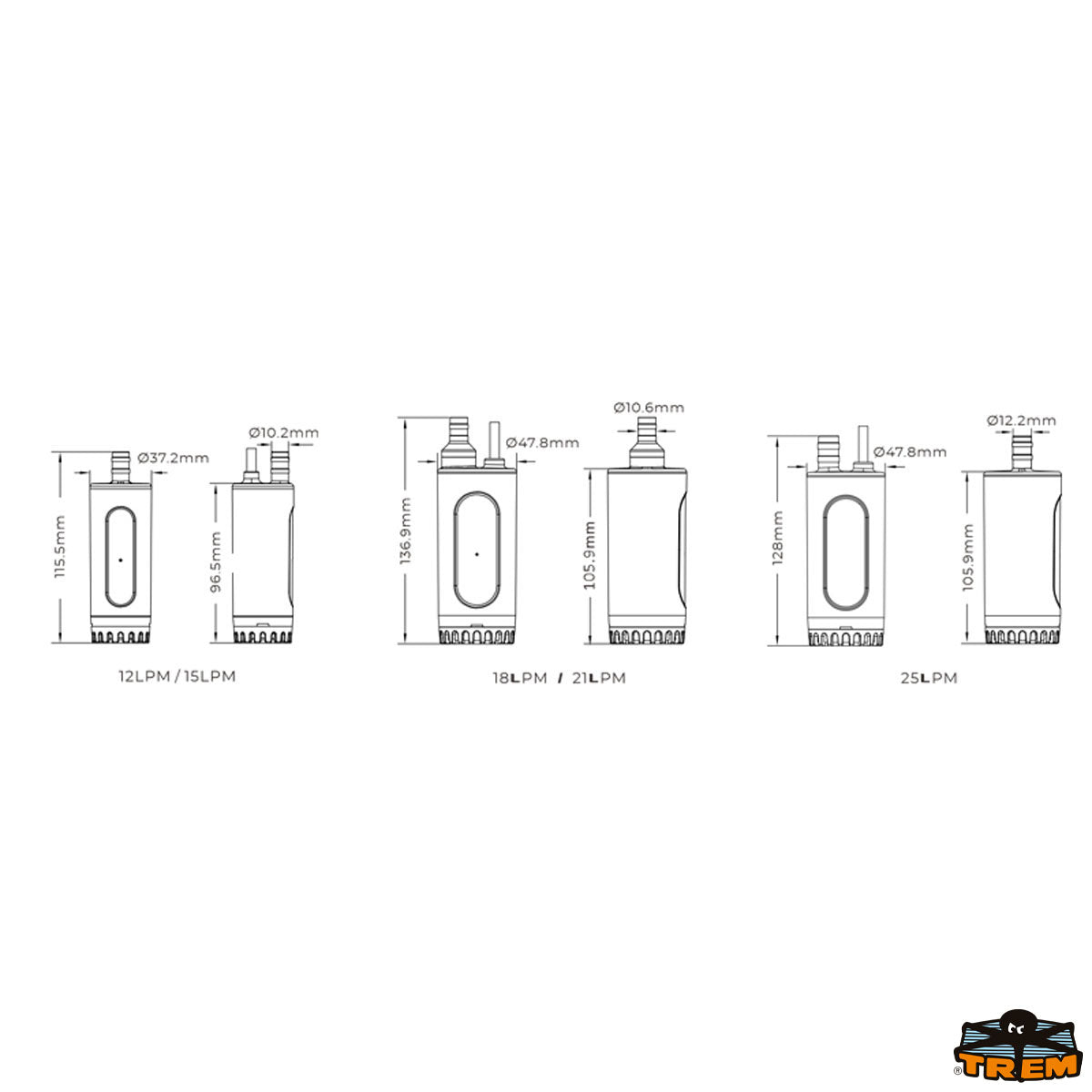 Trem Pompa ad immersione 12 V con ventilazione automatica