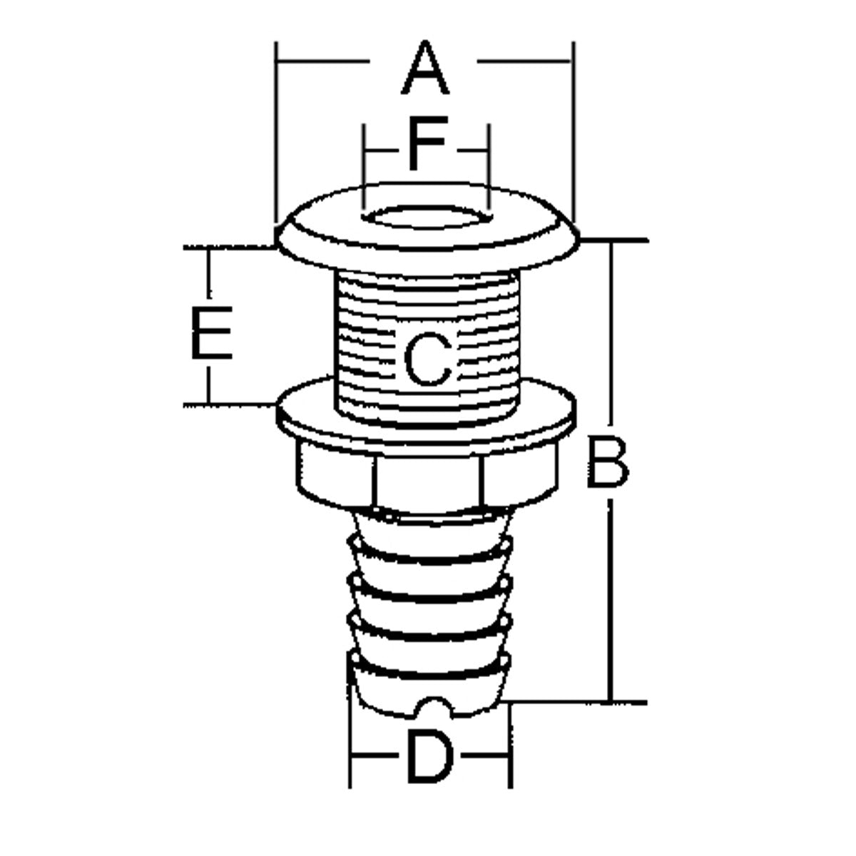 Trem AISI 316 seacock with 3/4 hose connection