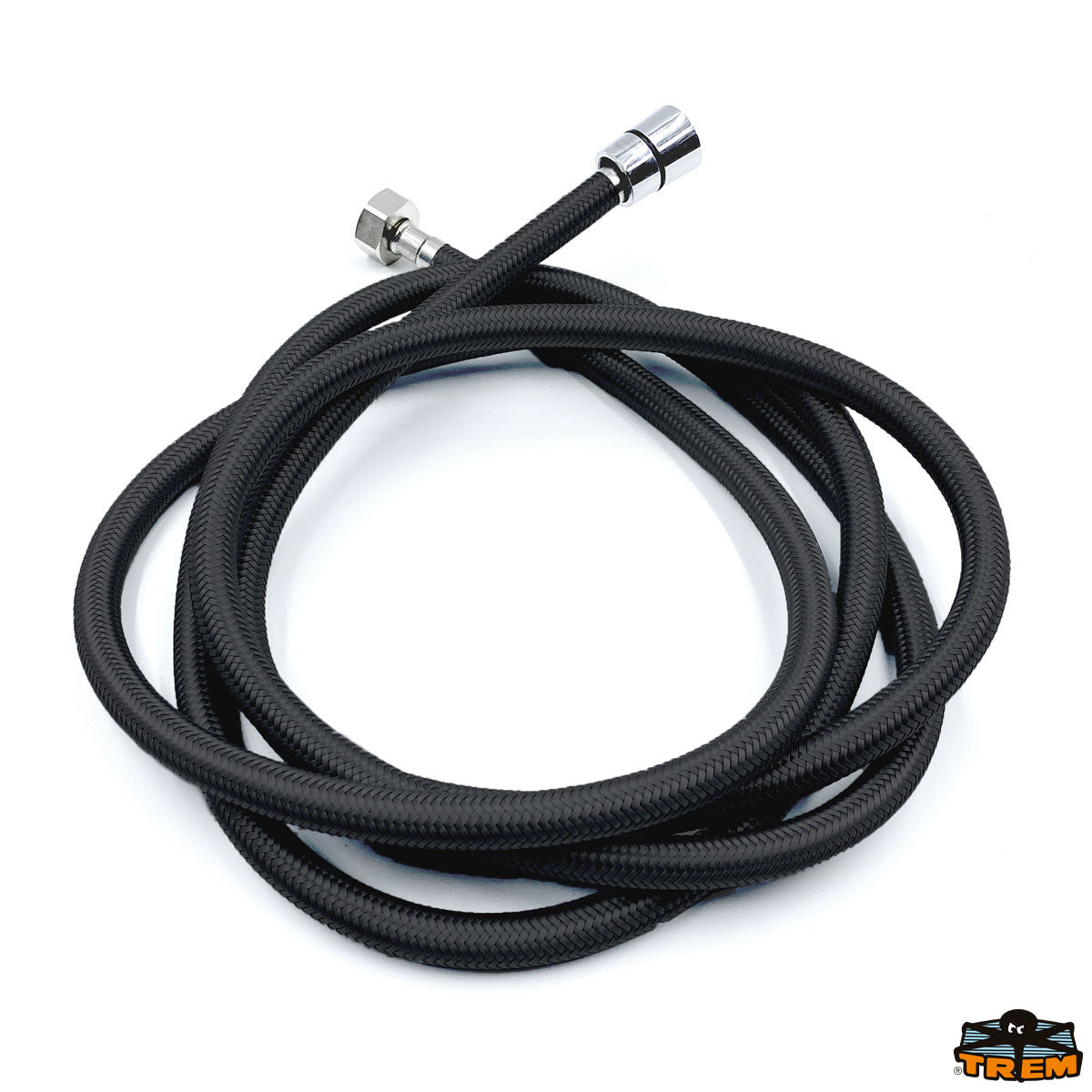 Trem Tubo doccia retinato nero in nylon, raccordi 1/2" F - 1/2" F