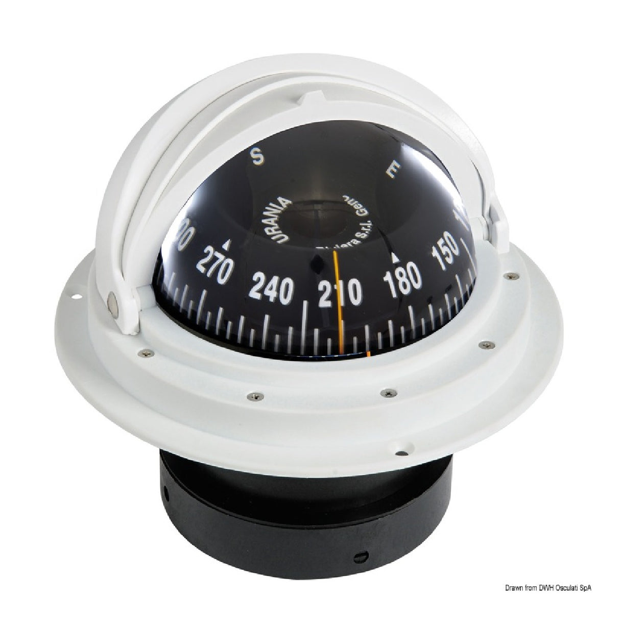 Riviera 4-Zoll-Einbaukompass mit Abdeckung