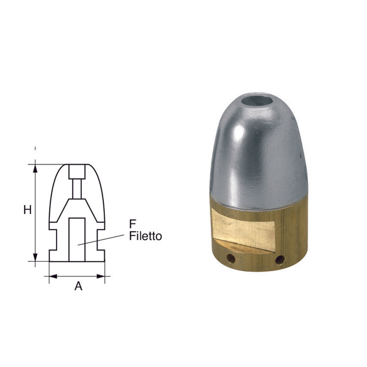 Fonp Anodo per assi ed eliche Riva art. POLIPODIO RI008