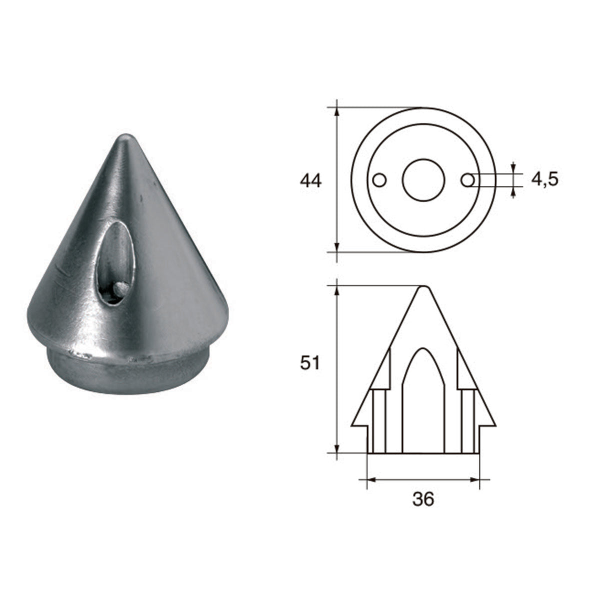 Fonp Anodo per assi ed eliche Max-prop art. POLIPODIO OG062