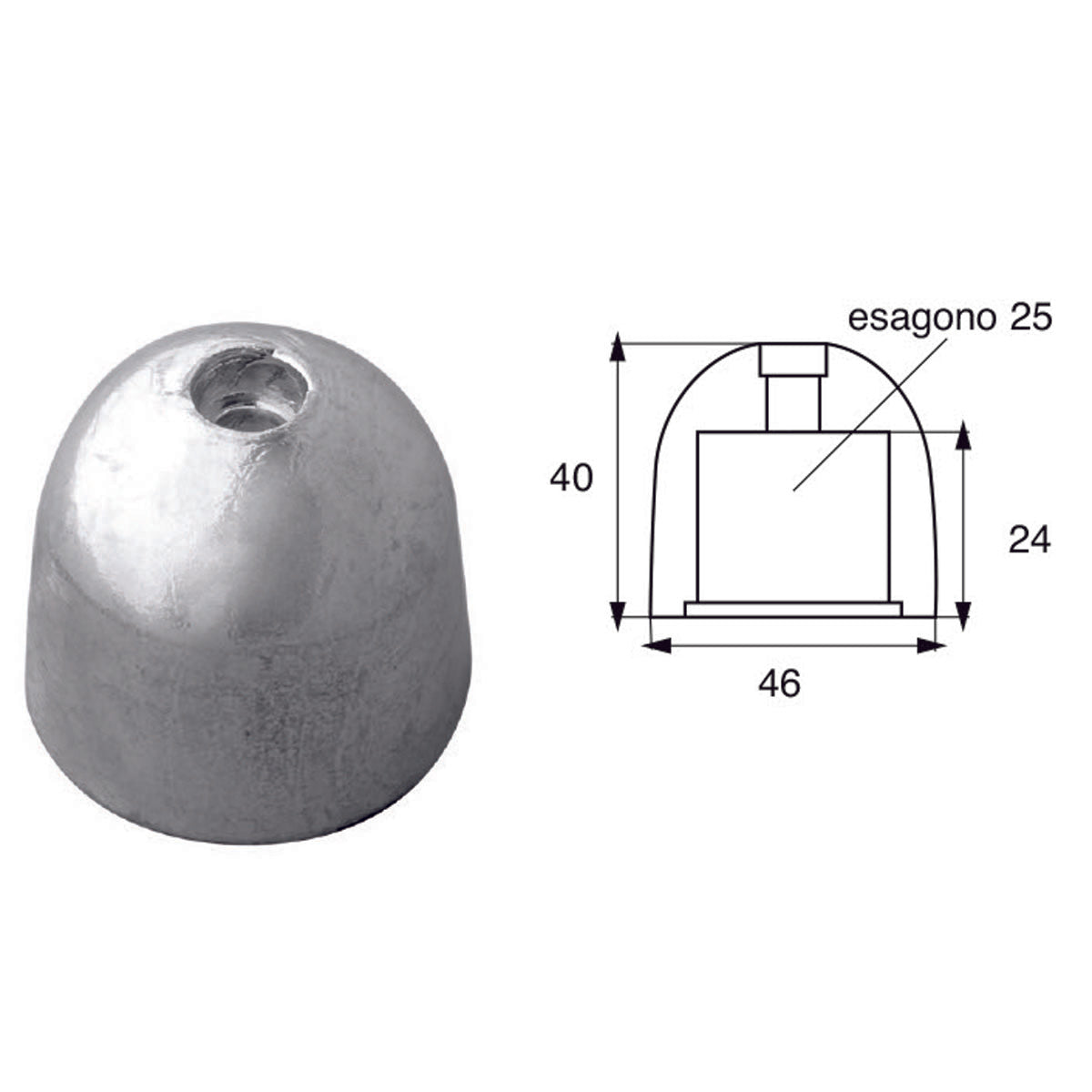 Fonp Anode for Side Power Shafts and Propellers item no. POLIPODIUM OG034B