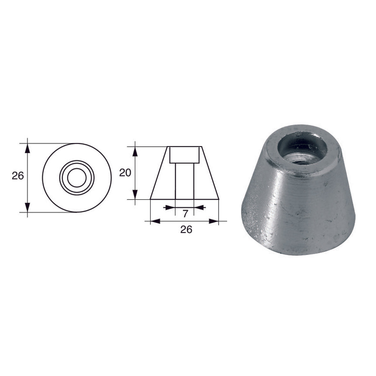 Fonp Anode for Sleipner shafts and propellers item: POLIPODIUM OG040