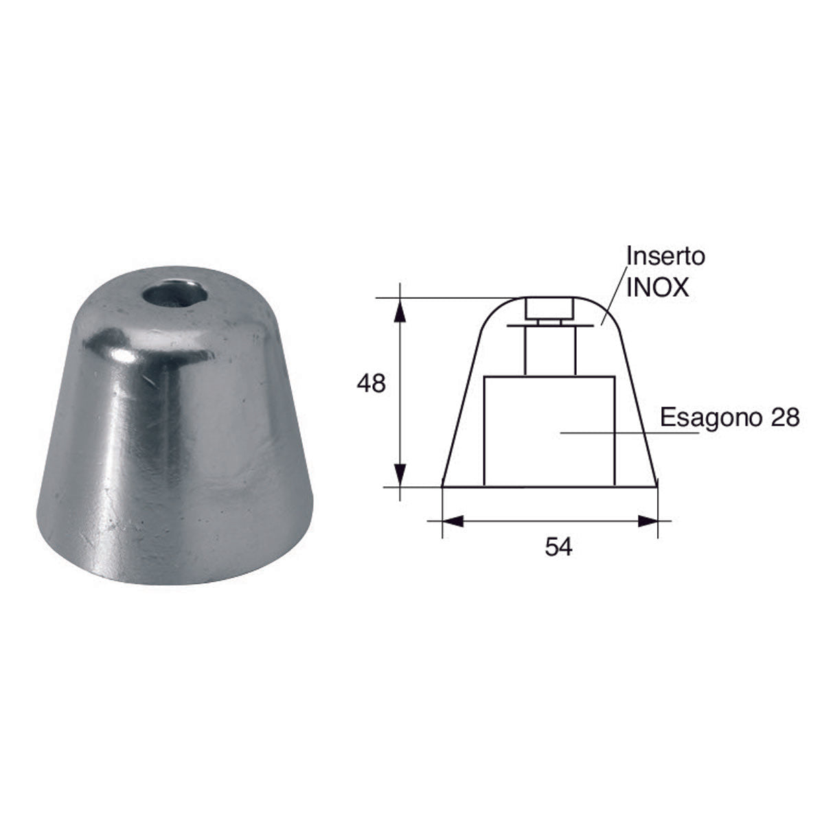 Fonp-Anode für Vetus-Wellen und -Propeller, Artikelnummer POLIPODIUM OG044