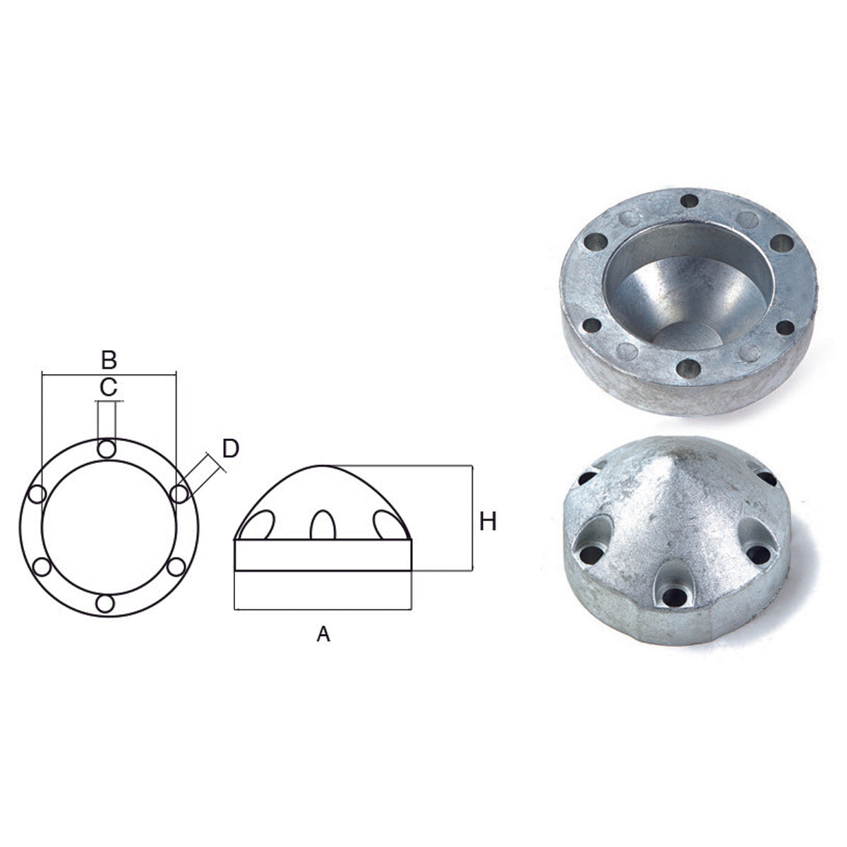 Fonp Anode for Shafts and Propellers - Max-prop item: POLIPODIUM OG010/6F