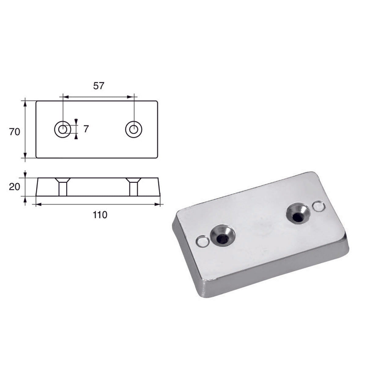 Fonp Rudder and Flap Anode Item: POLIPODIUM NC019