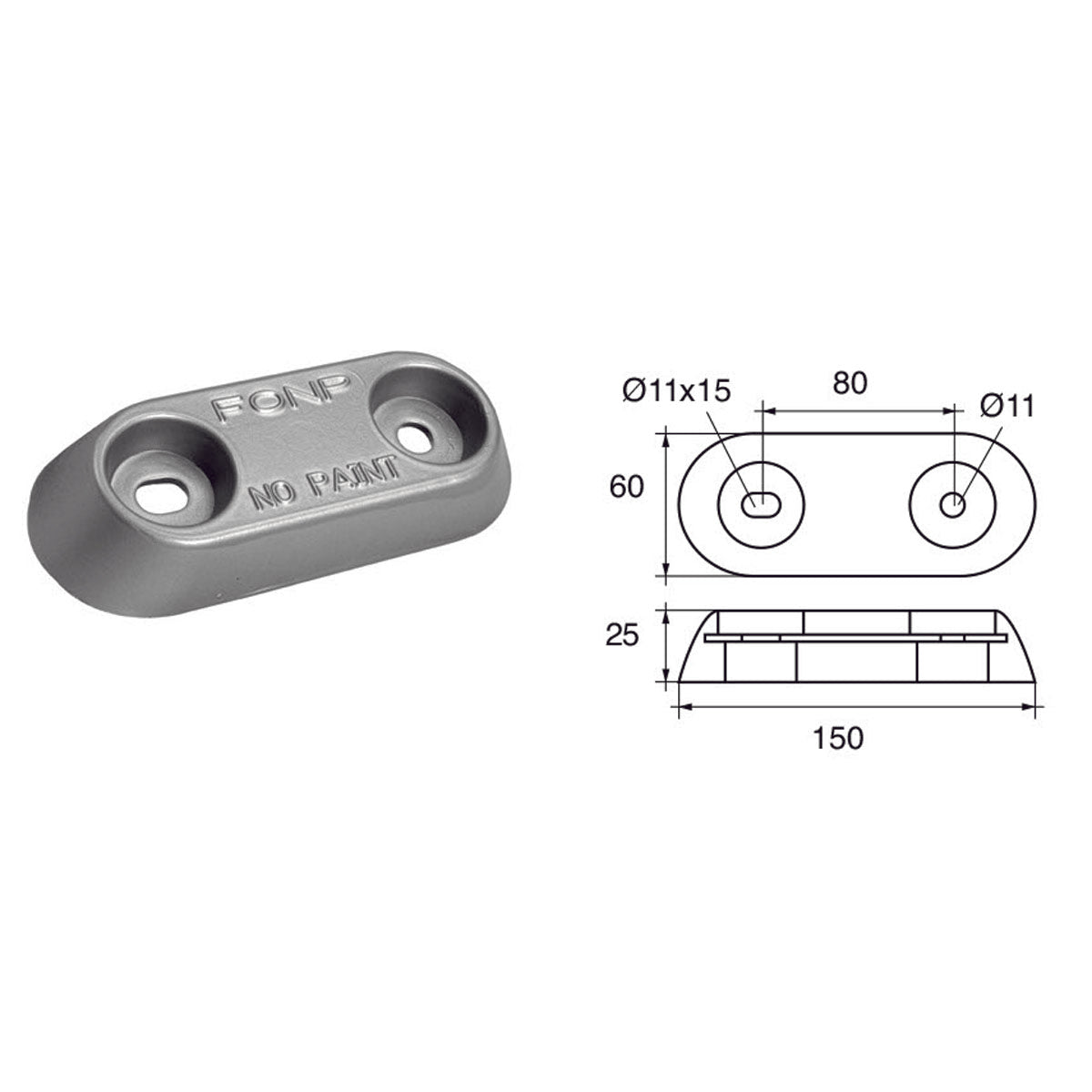 Fonp Rudder and Flap Anode Item: POLIPODIUM NC021