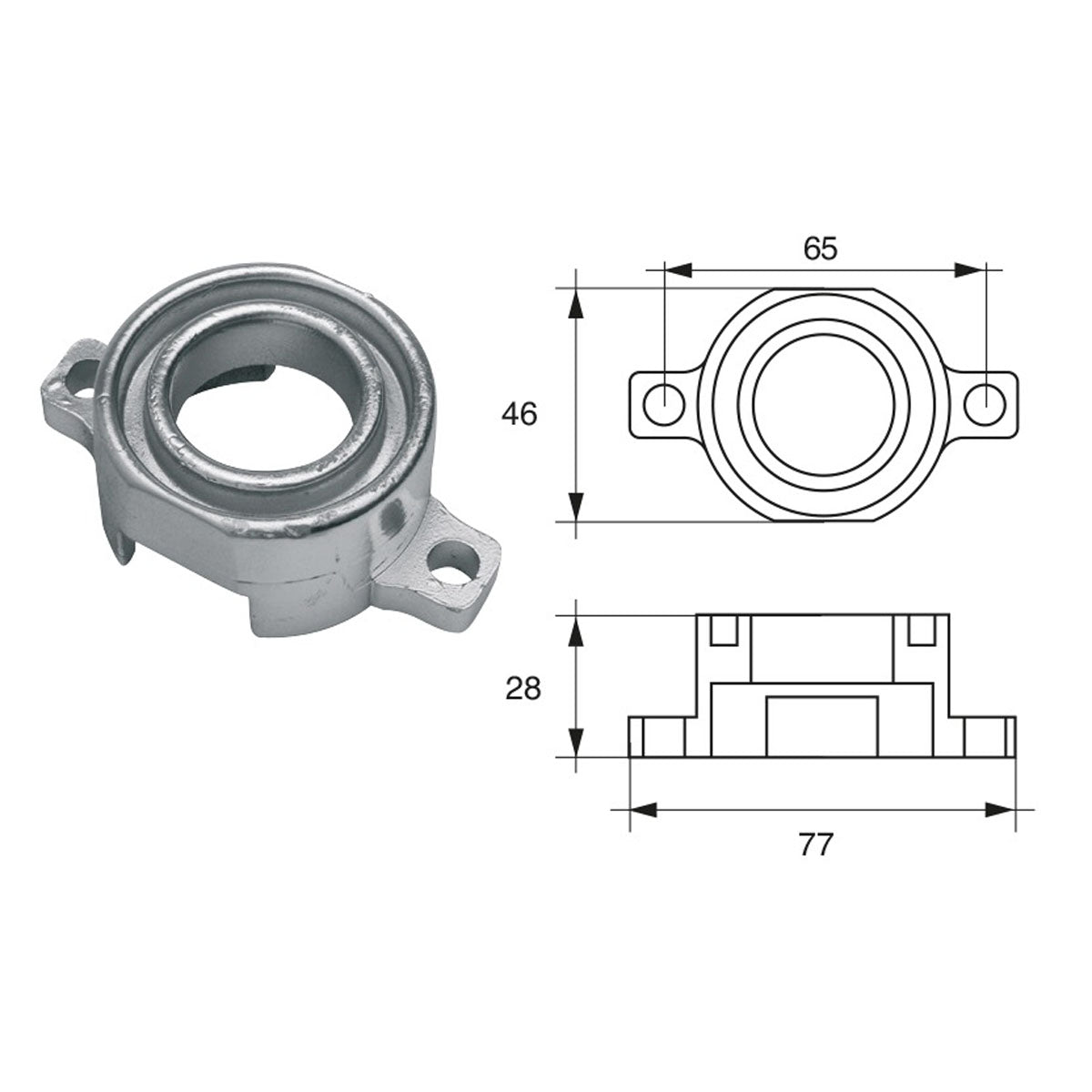 Fonp-Anode für Bombardier (Johnson-Evinrude-OMC) Motoren, Artikelnummer: POLIPODIUM OM011