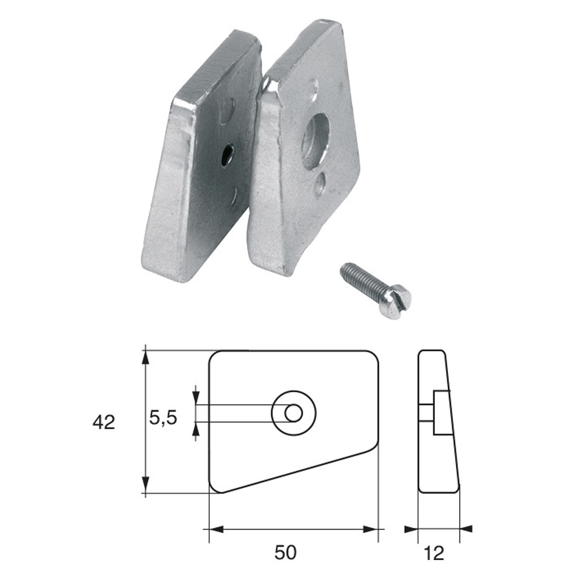 Ánodo Fonp para motores Bombardier (Johnson-Evinrude-OMC) artículo: POLIPODIUM OM016