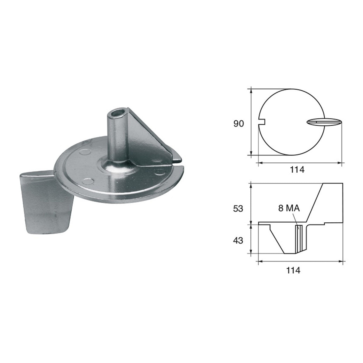 Ánodo Fonp para motores Mercury - Mercruiser artículo: POLIPODIUM ME005
