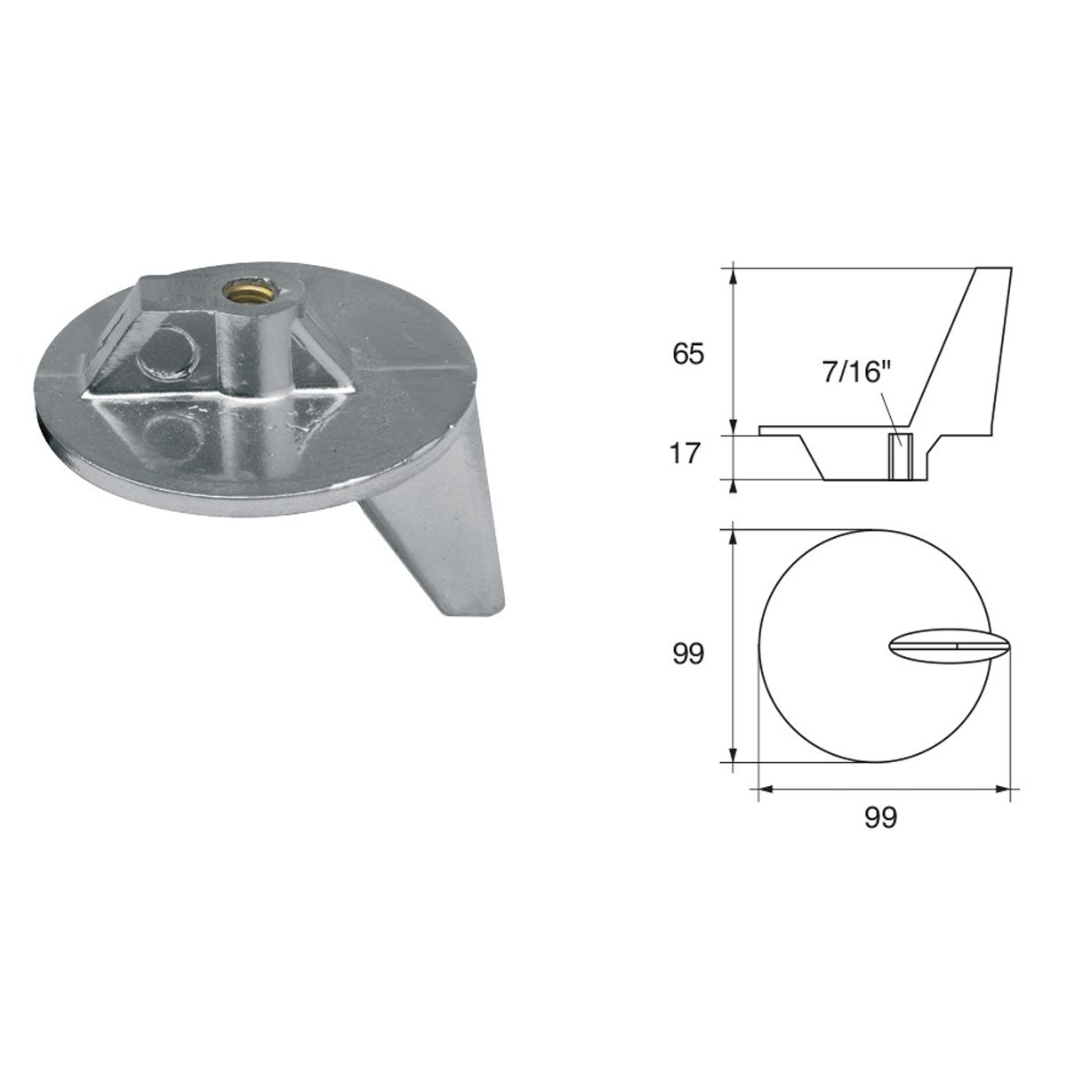 Fonp Anode for Mercury - Mercruiser engines item: POLIPODIUM ME015