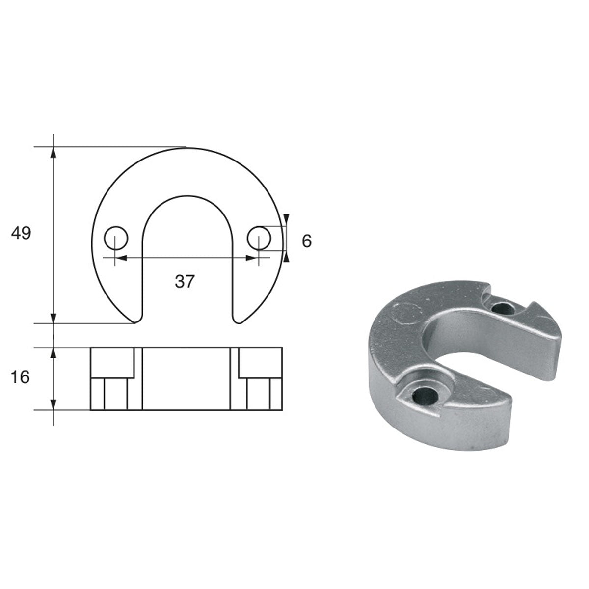 Ánodo Fonp para motores Mercury Mercruiser