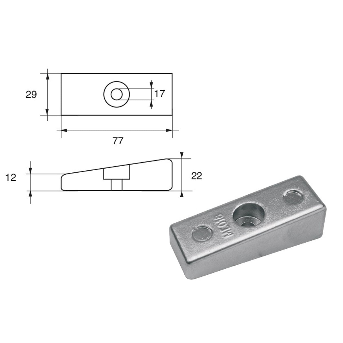 Ánodo Fonp para motores Mercury Mercruiser