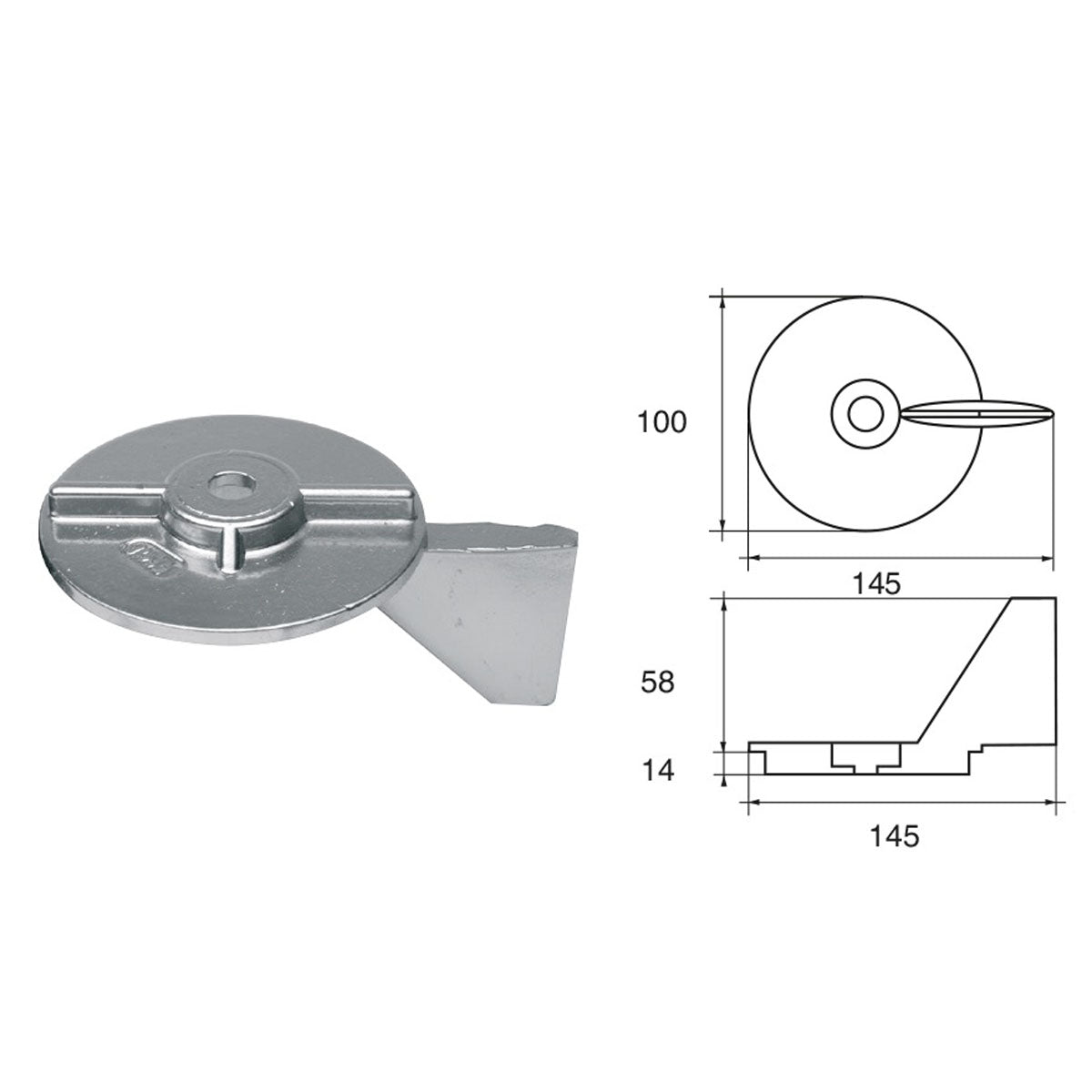 Ánodo Fonp para motores Mercury - Mercruiser artículo: POLIPODIUM ME020