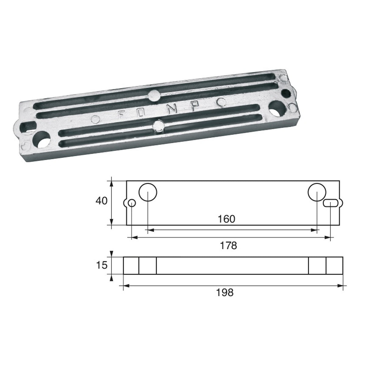 Ánodo Fonp para motores Mercury Mercruiser