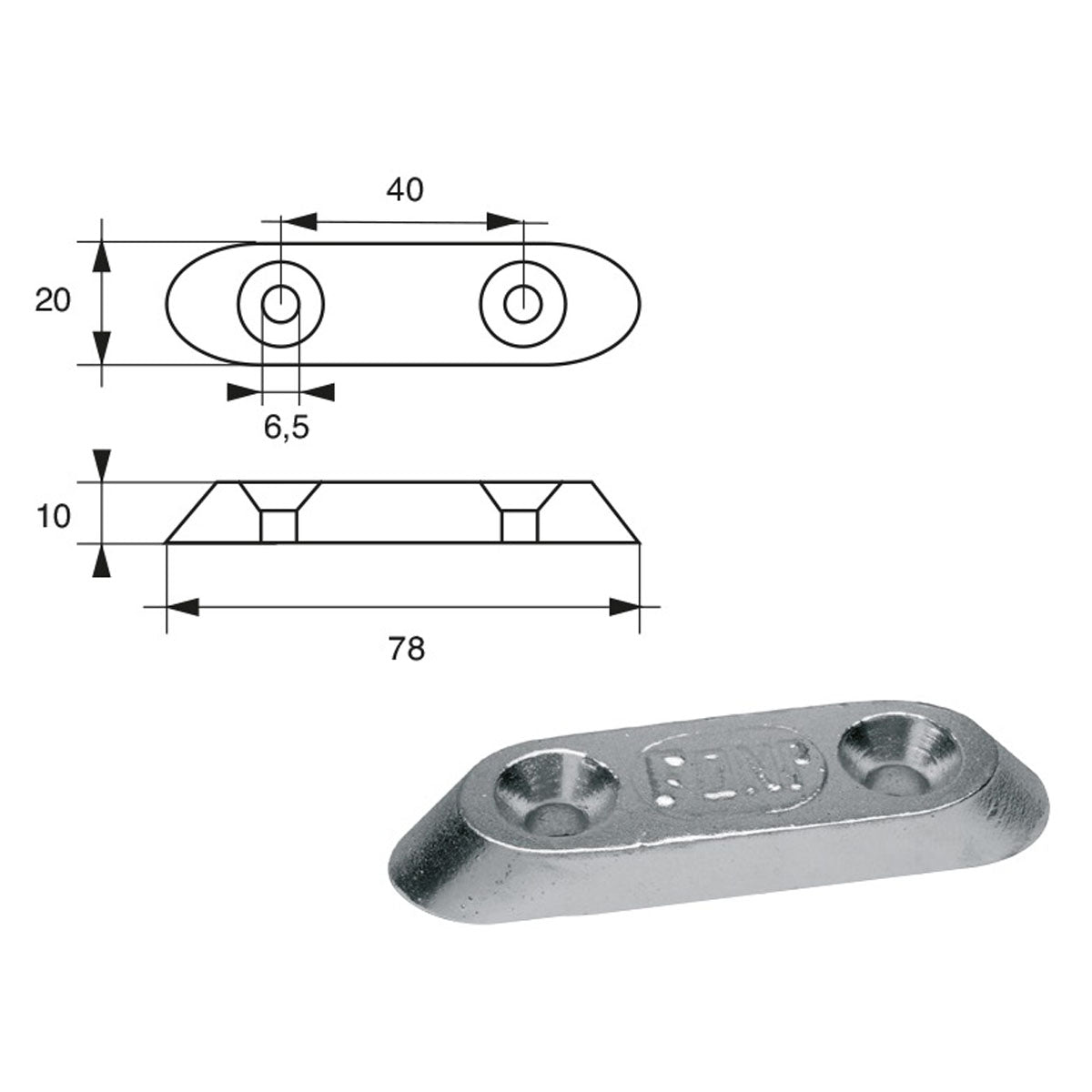 Fonp Anodo per motori Suzuki art. POLIPODIO SU005