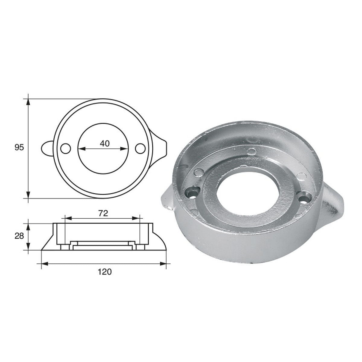 Fonp Anode for Volvo-Penta Engines