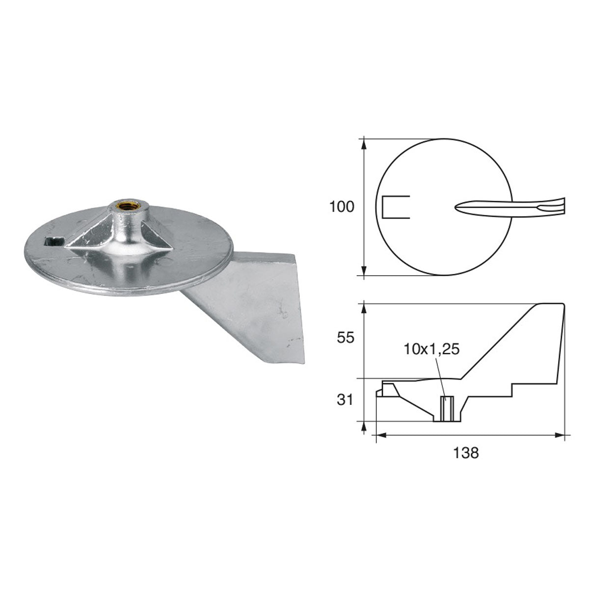 Fonp Anodo per motori Yamaha-Mariner