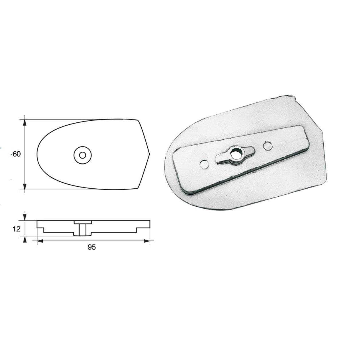 Fonp-Anode für Yamaha-Mariner-Motoren, Artikelnummer: POLIPODIO YA016