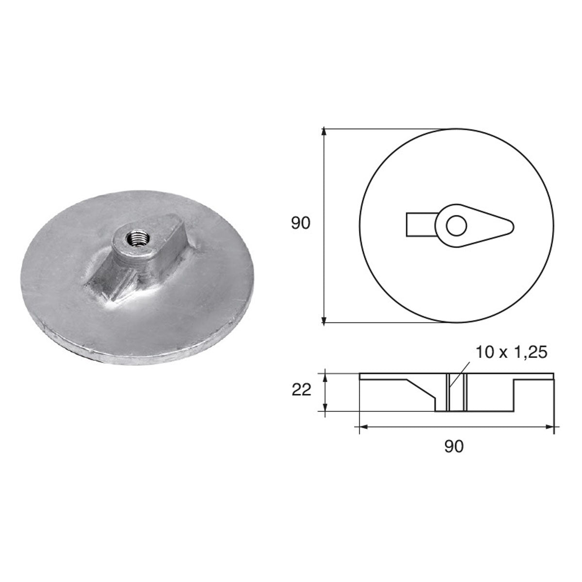Ánodo Fonp para motores Yamaha-Mariner artículo: POLIPODIO YA042