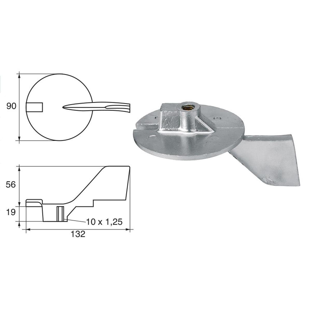 Fonp Anodo per motori Yamaha-Mariner art. POLIPODIO YA037