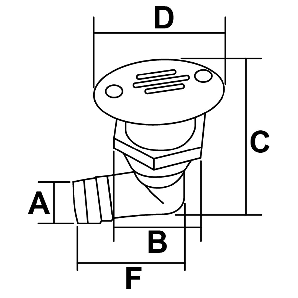 Trem 90 ovale Entlüftung für Tanks