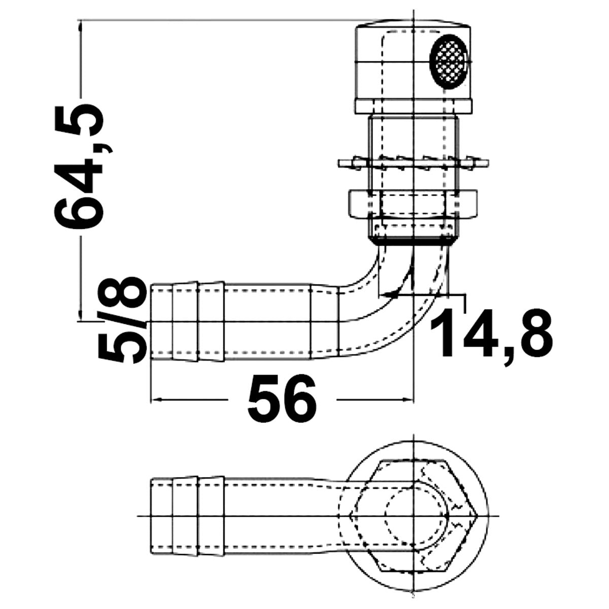 Trem Kraftstoffentlüftung aus hochglanzpoliertem Edelstahl
