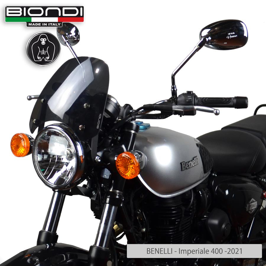 Biondi Cupolino Sport Fumè Scuro con Kit Montaggio - Benelli, Moto Guzzi V7, Triumph Bonneville, Yamaha XSR