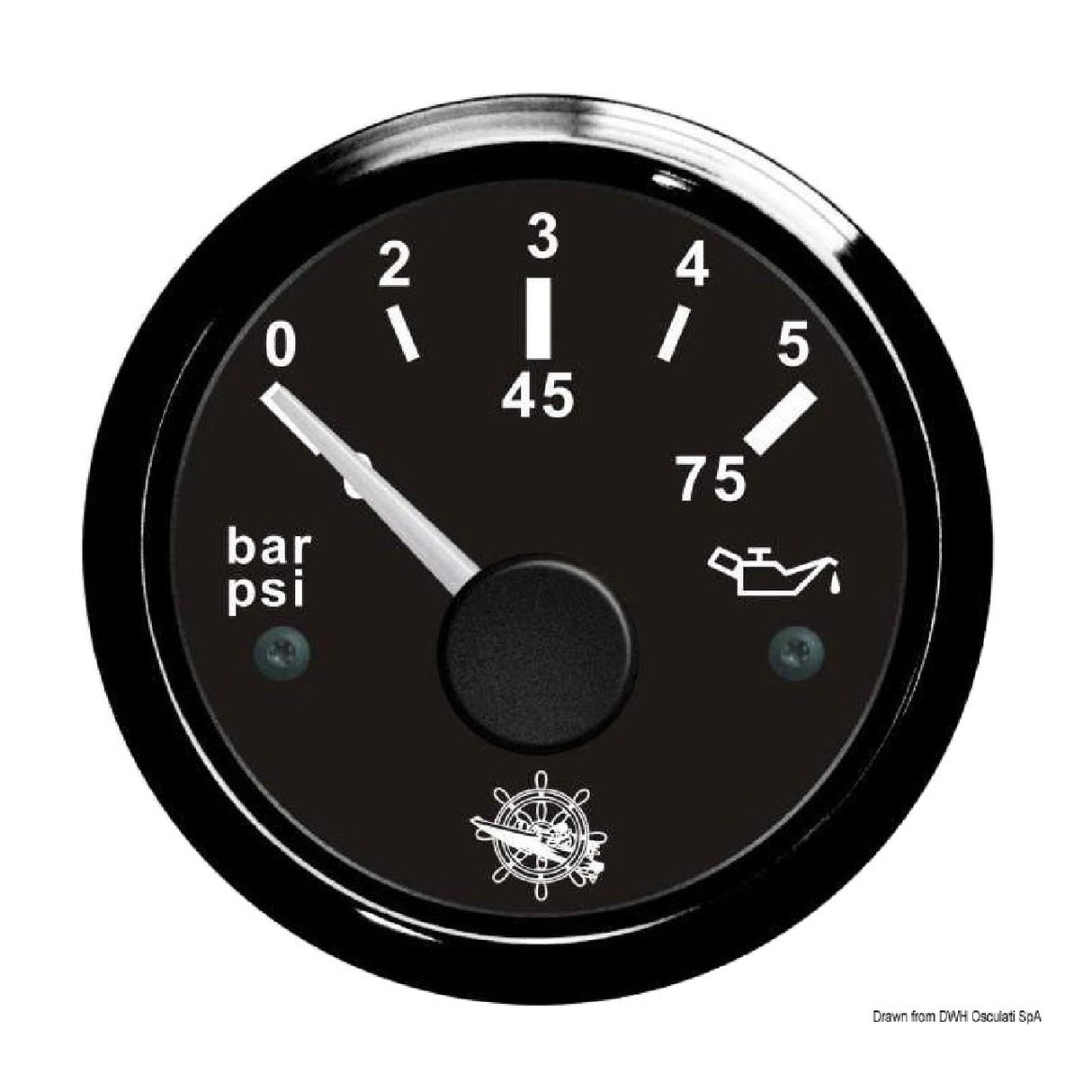 Osculati Öldruckanzeiger 0/5 bar schwarz/schwarz 27.320.10