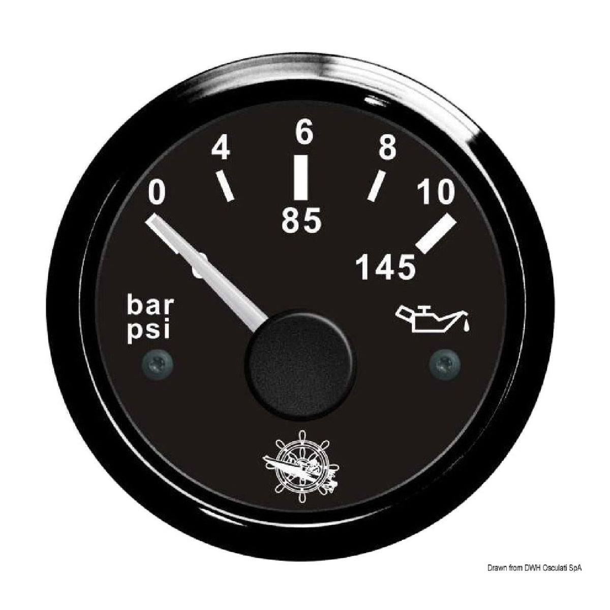 Osculati Öldruckanzeiger 0/10 bar schwarz/schwarz 27.320.11