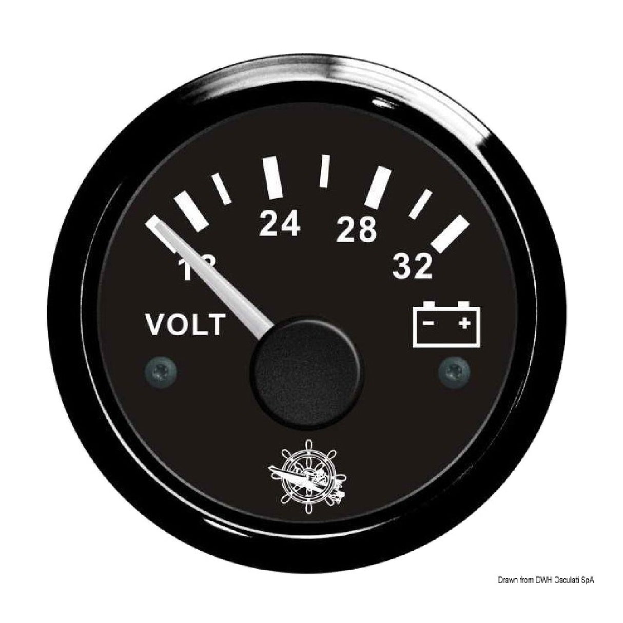 Osculati Voltmeter 18/32 V black/black 27.320.15