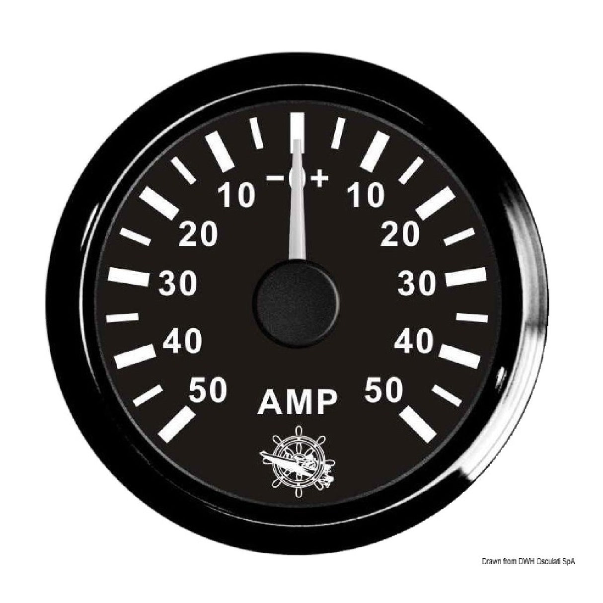 Osculati Amperemeter mit Shunt 50 A schwarz/schwarz 27.320.23