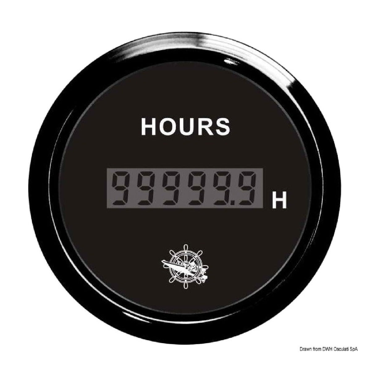 Contador de horas digital Osculati negro/negro 27.320.36