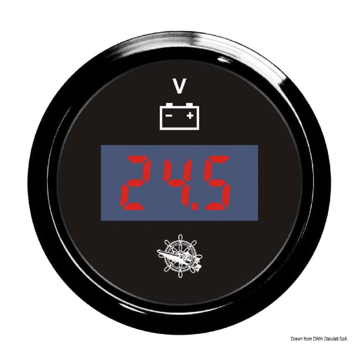 Osculati Digital Voltmeter 8/32 V Black/Black 27.320.40