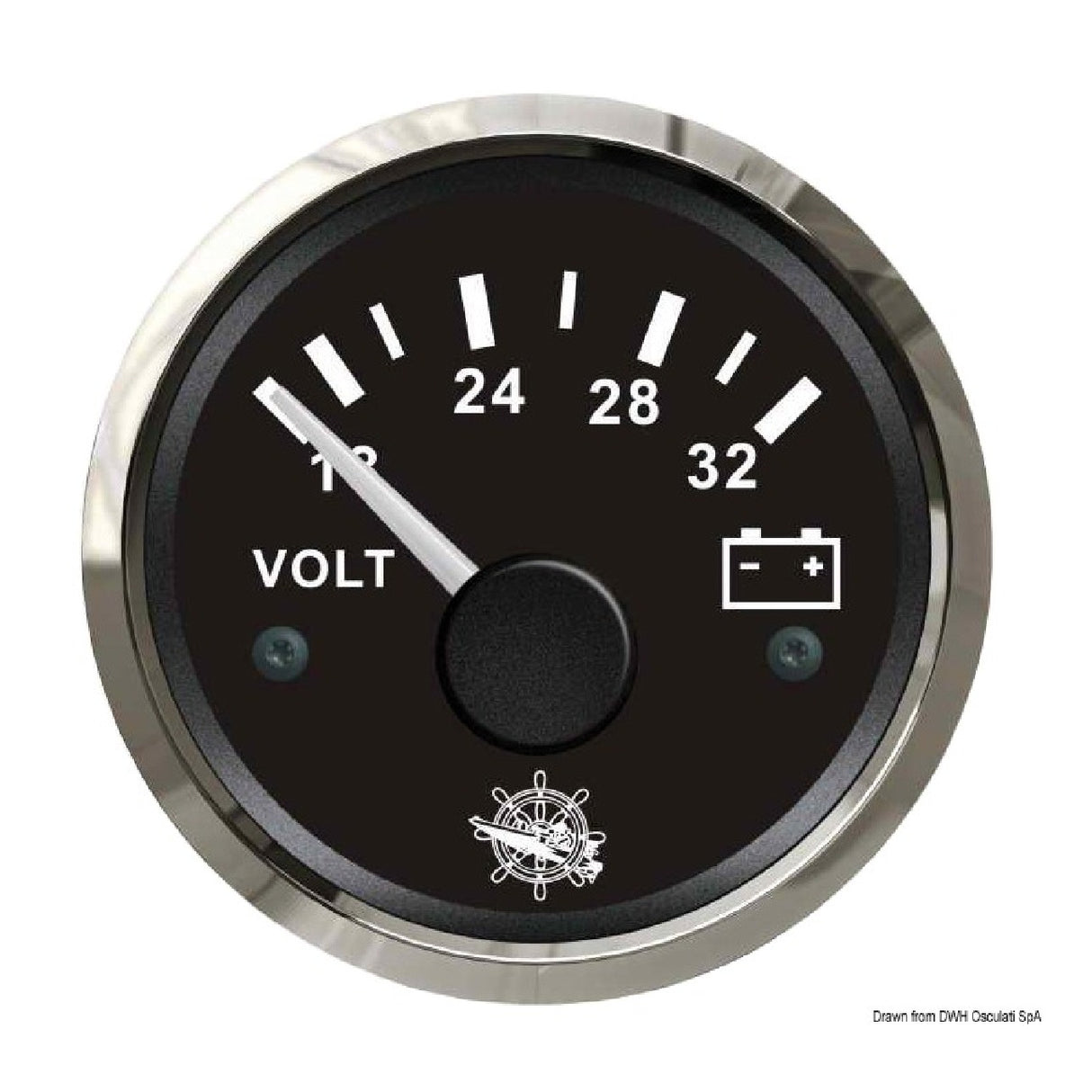 Osculati Voltmeter 18/32 V schwarz/glänzend 27.321.15
