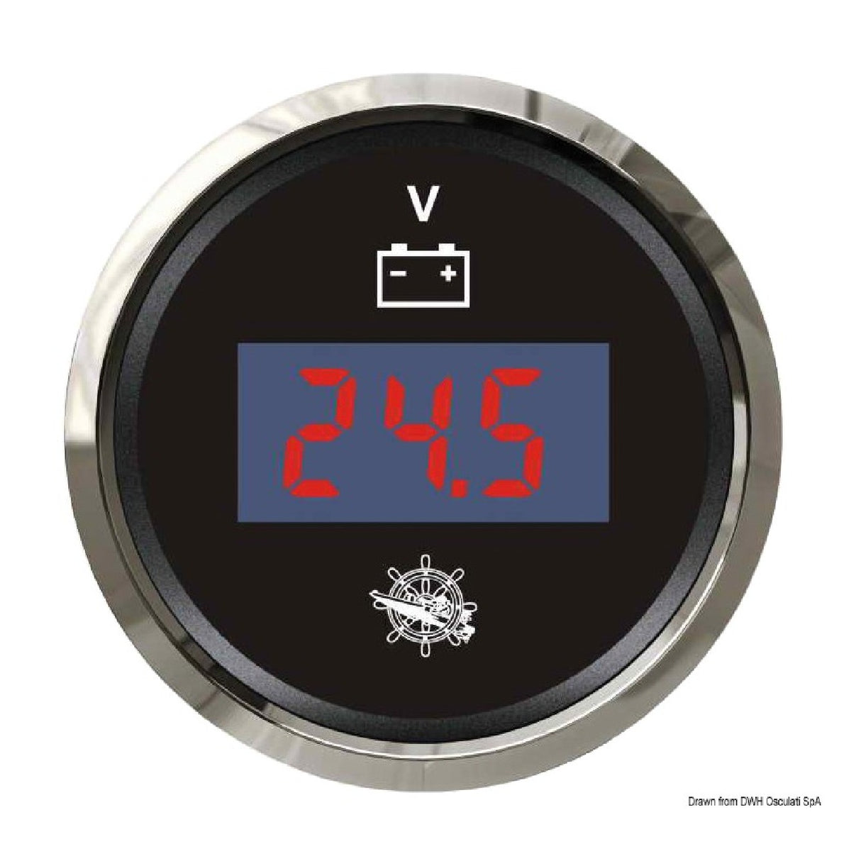 Osculati Digital Voltmeter 8/32 V schwarz/glänzend 27.321.40