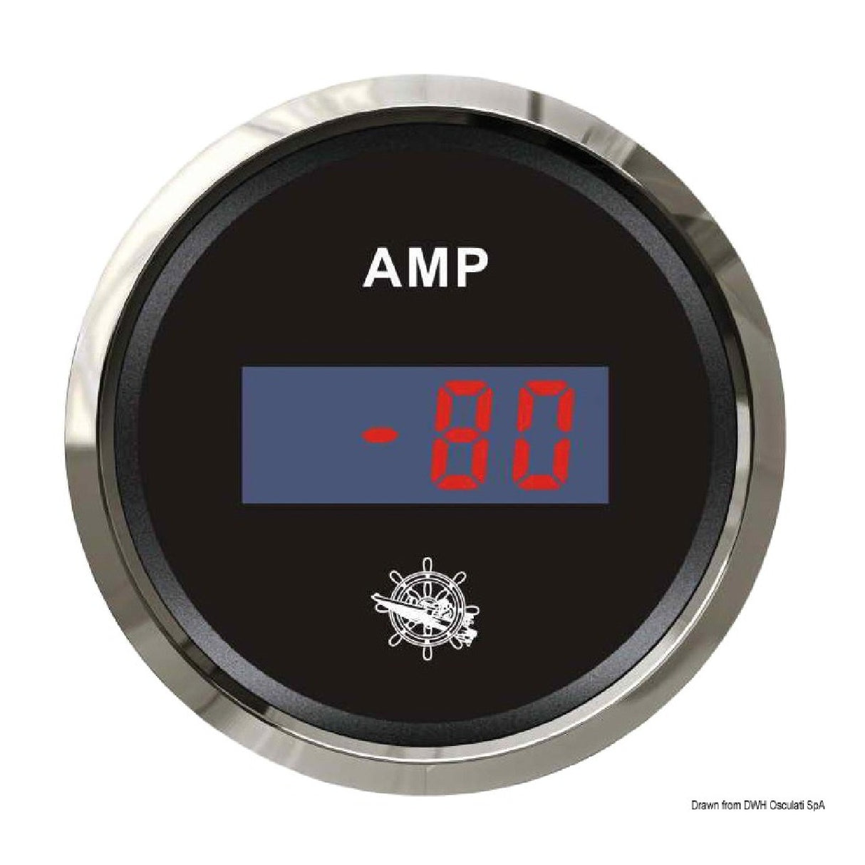 Osculati Digital-Amperemeter mit schwarzem/glänzendem Shunt 27.321.44