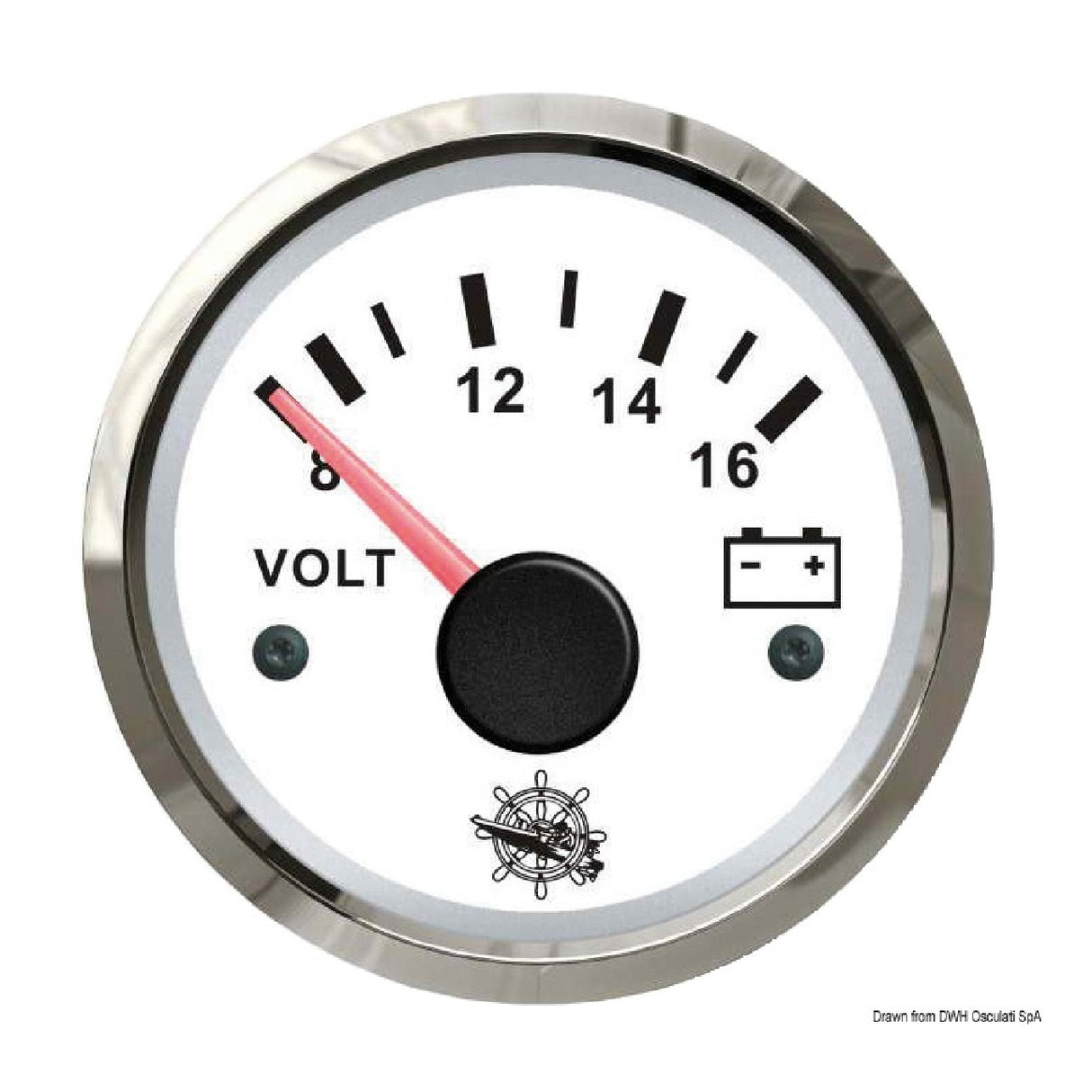 Osculati Voltmeter 8/16 V white/glossy 27.322.14
