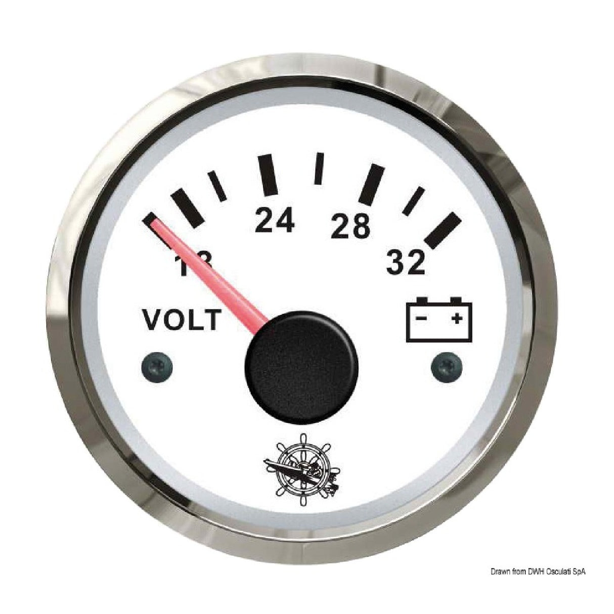 Osculati Voltímetro 18/32 V blanco/brillante 27.322.15