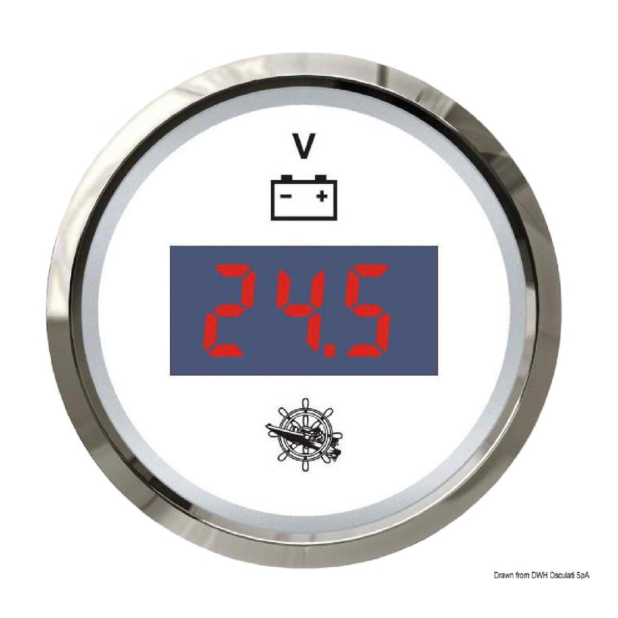 Osculati Voltímetro digital 8/32 V blanco/brillante 27.322.40