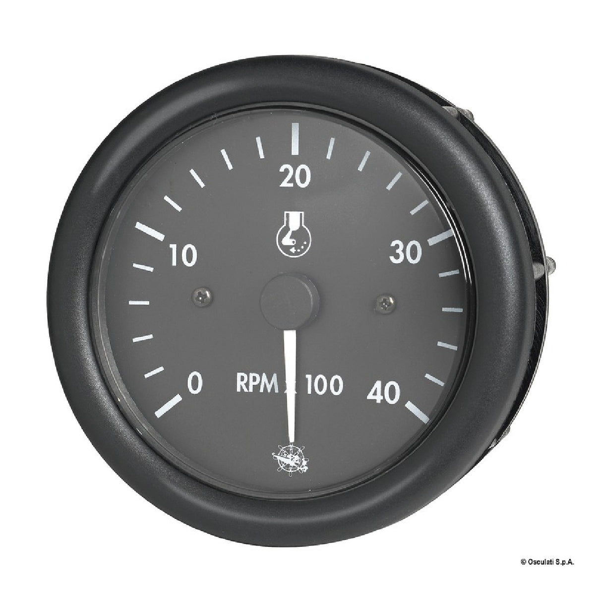 Tacómetro diésel Osculati Black 12/24 V con contador de horas 27.420.05