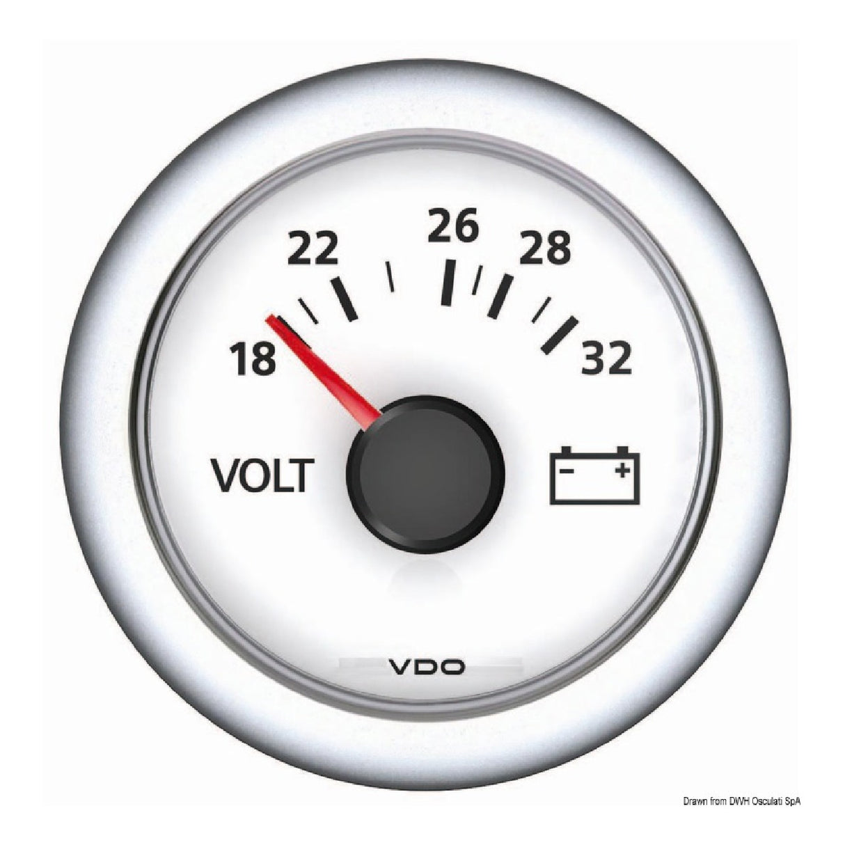 Voltímetro marino VDO 18/32 V blanco