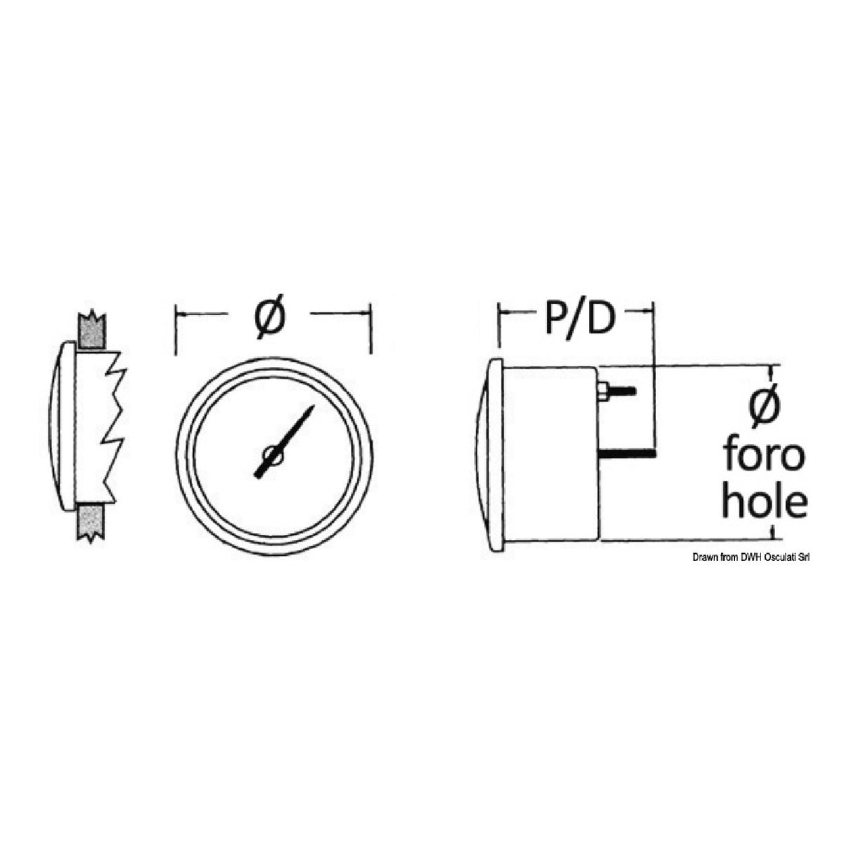 Osculati Spidometro 0-30 nodi 12 V bianco con totalizzatore 27.523.01
