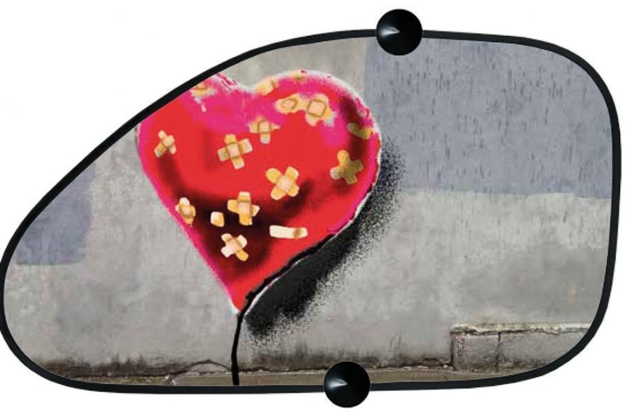 Parasol contorneado para el lado derecho de Banksy's Graffity (68 x 38 cm)
