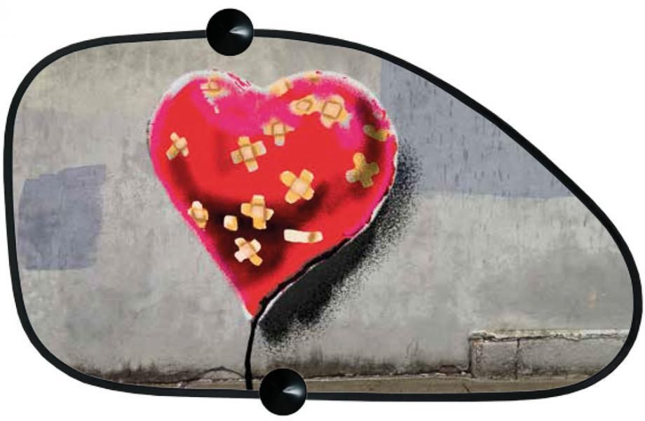 Parasol contorneado izquierdo "Graffity" de Banksy, 68 x 38 cm