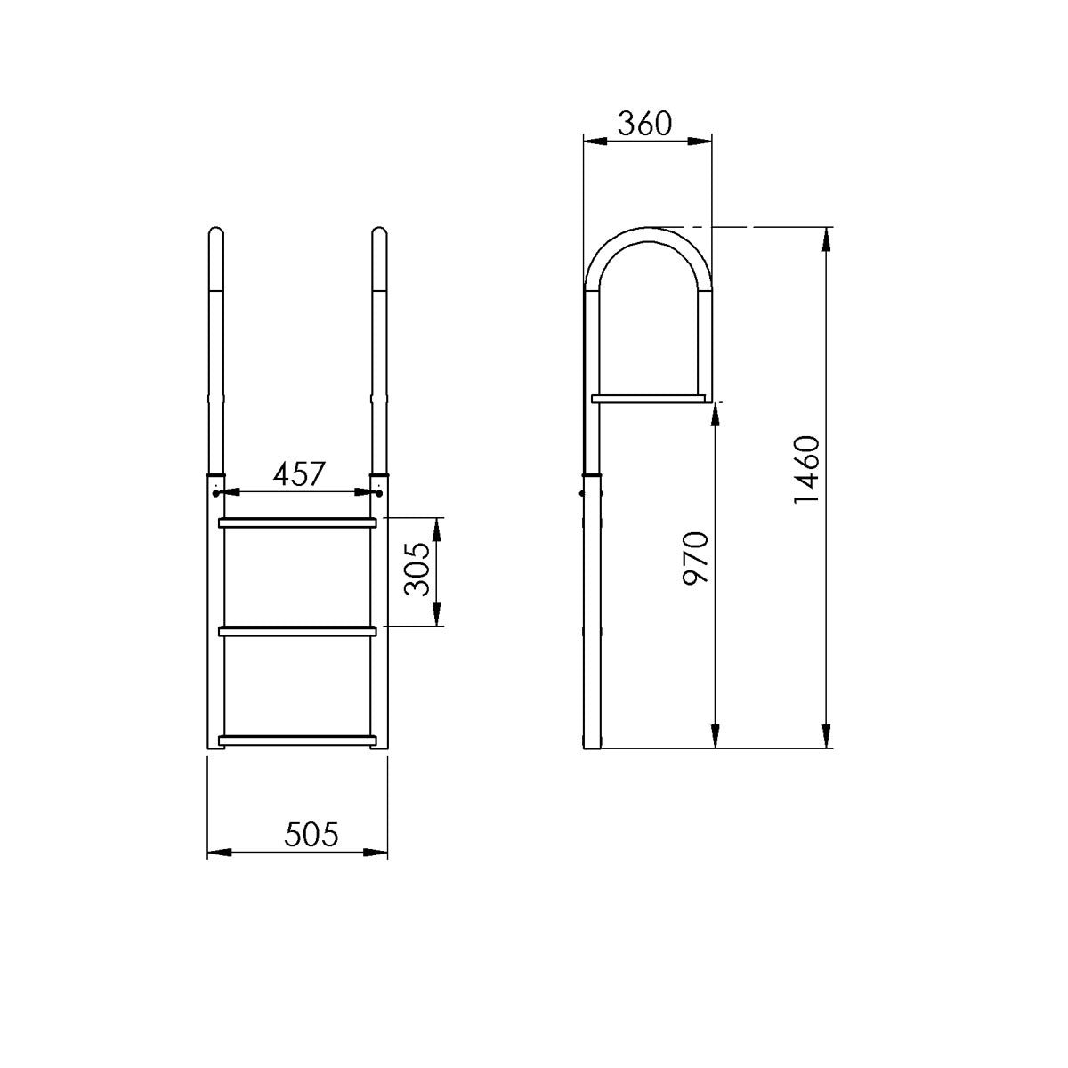 Trem Aluminum Dock Ladder