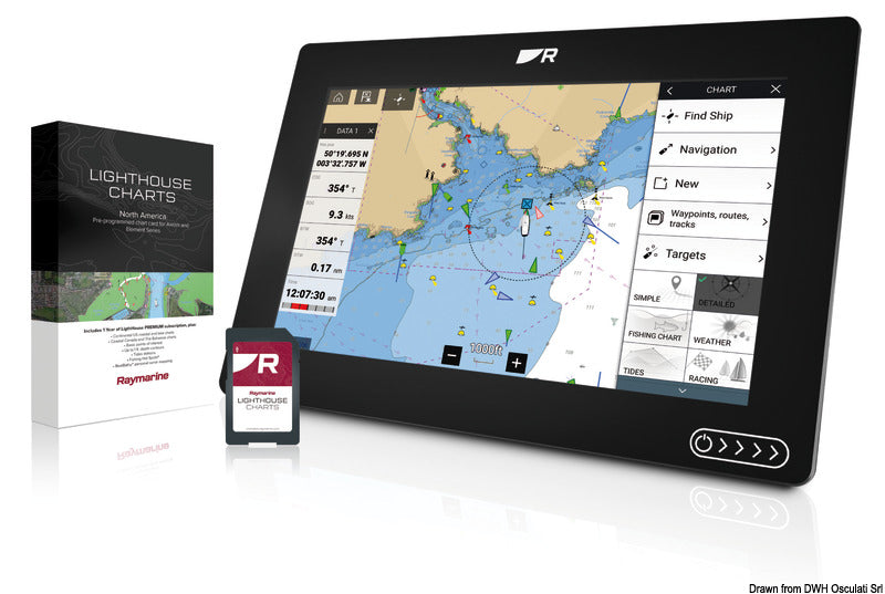 Raymarine Lighthouse chart cart. Raymarine Mediterraneo