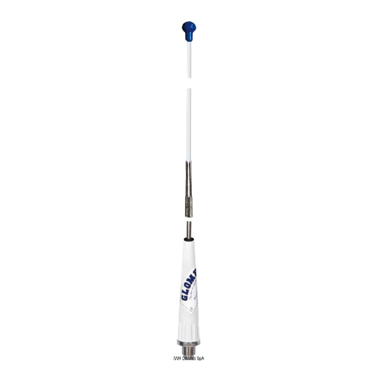 Die Glomex VHF-Antenne ist vom RA 106-Sockel abschraubbar.