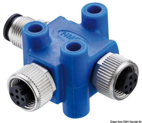 Nodo de conexión Osculati para 3 receptores NMEA 2000 4 Amperios 60 V 29.363.02